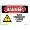 Signmission OSHA Sign, Blind Intersection Proceed Slowly, 10in X 7in Rigid Plastic, 7" W, 10" L, Landscape OS-DS-P-710-L-1047 - alternate 1